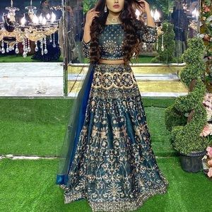 Deep Green Desi Lehenga